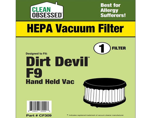 CLEAN OBSESSED REPLACEMENT HEPA VACUUM FILTER FOR DIRT DEVIL F9