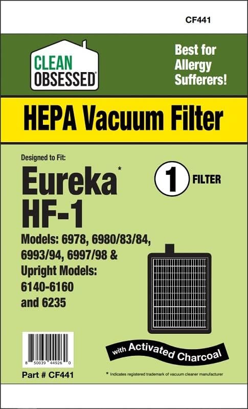 CLEAN OBSESSED REPLACEMENT HEPA VACUUM FILTER FOR EUREKA HF-1, COMPATIBLE WITH MODELS 6978, 6980, 6983, 6984, 6993, 6994, 6997, 6998 6140, 6160 & 6235