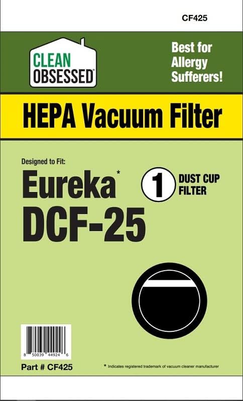 CLEAN OBSESSED REPLACEMENT HEPA DUST CUP FILTER FOR EUREKA DCF-25