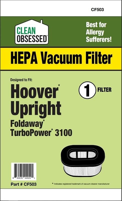 CLEAN OBSESSED REPLACEMENT HEPA VACUUM FILTER FOR HOOVER FOLDAWAY TURBOPOWER 3100