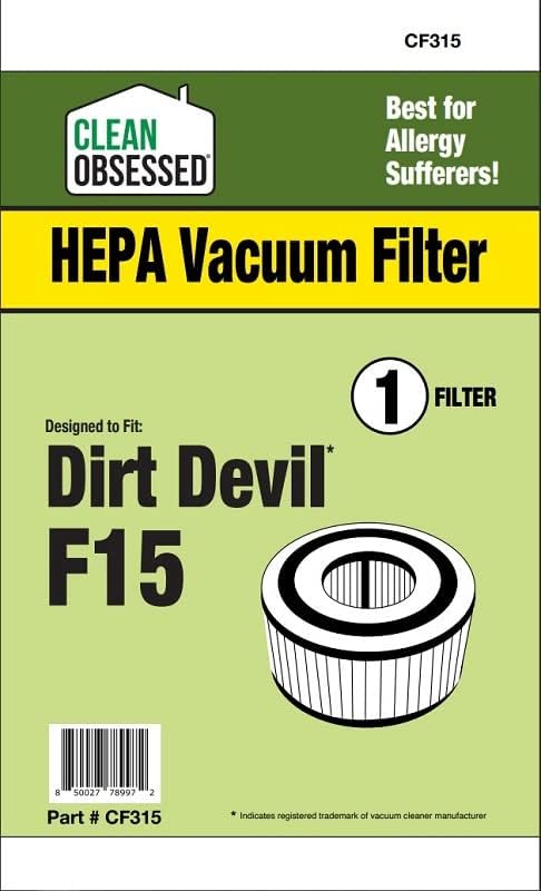 CLEAN OBSESSED REPLACEMENT HEPA VACUUM FILTER FOR DIRT DEVIL F15