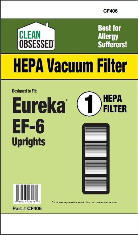 CLEAN OBSESSED REPLACEMENT HEPA VACUUM FILTER FOR EUREKA EF-6 UPRIGHTS