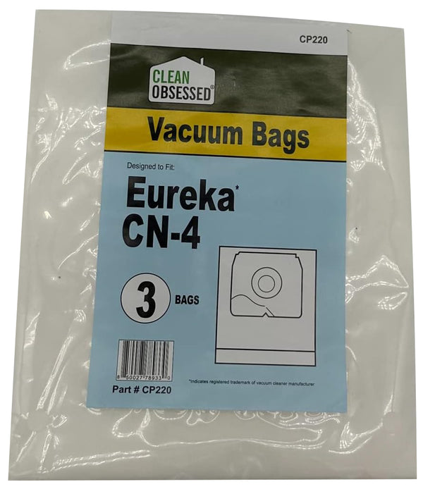 CLEAN OBSESSED REPLACEMENT FOR EUREKA TYPE CN-4 MICRO PAPER BAGS, PACK OF 3