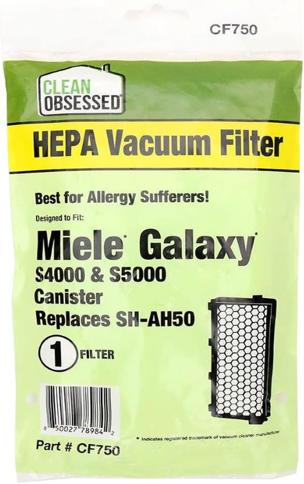 CLEAN OBSESSED REPLACEMENT HEPA VACUUM FILTER FOR MIELE GALAXY S4000 & S5000 CANISTER, REPLACES SH-AH50