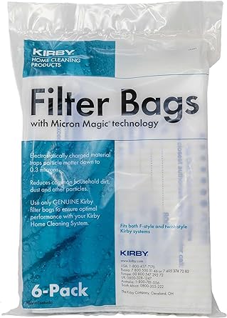 KIRBY FILTER BAGS WITH MICRON MAGIC TECHNOLOGY, PACK OF 6