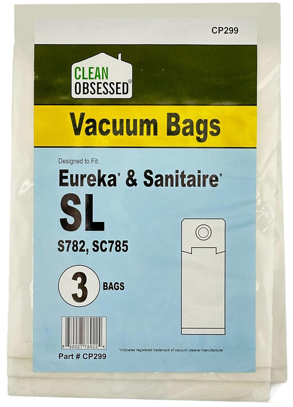 CLEAN OBSESSED REPLACEMENT FOR EUREKA TYPE SL MICRO PAPER BAGS, PACK OF 3