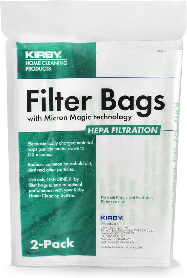 KIRBY ALLERGEN PLUS MICRON MAGIC HEPA BAGS, PACK OF 2